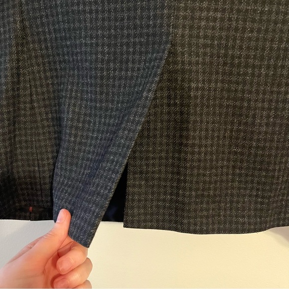 Express photographer fitted men’s wool blend fine plaid twill blazer EUC - Picture 4 of 13